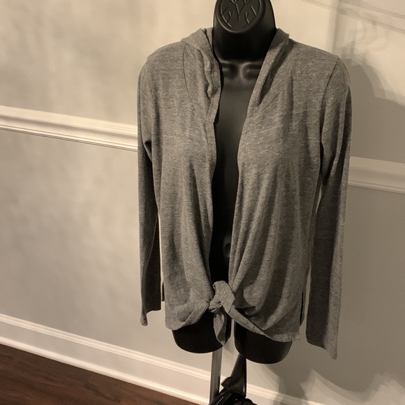 Alternative Apparel Gray Marled Jersey Open Front Hoodie Size S - Picture 2 of 8